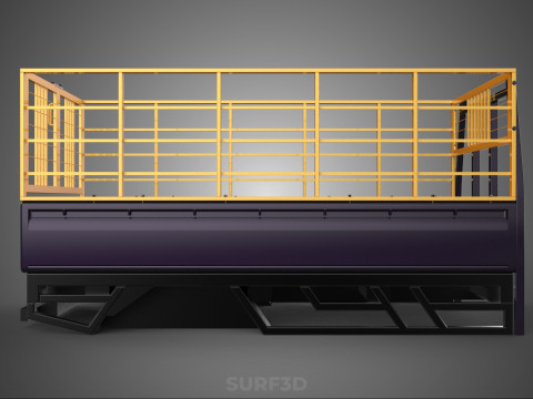 CARGO CAGE PICKUP TRUCK TRANSPORT DELIVERY LOGISTICS COMMERCIAL 3D Model