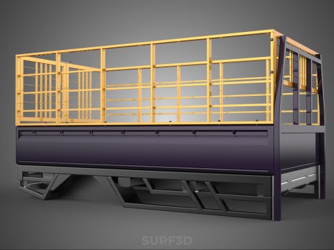 CARGO CAGE PICKUP TRUCK TRANSPORT DELIVERY LOGISTICS COMMERCIAL 3D Model