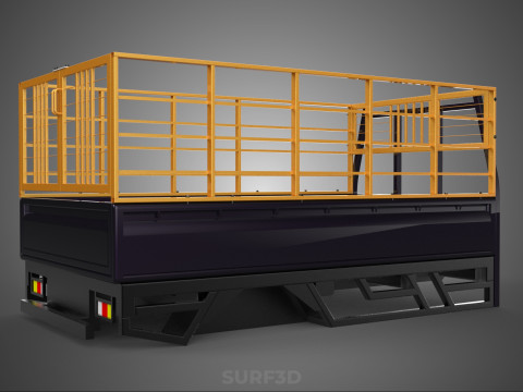 CARGO CAGE PICKUP TRUCK TRANSPORT DELIVERY LOGISTICS COMMERCIAL 3D Model