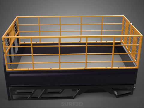 CARGO CAGE PICKUP TRUCK TRANSPORT DELIVERY LOGISTICS COMMERCIAL 3D Model