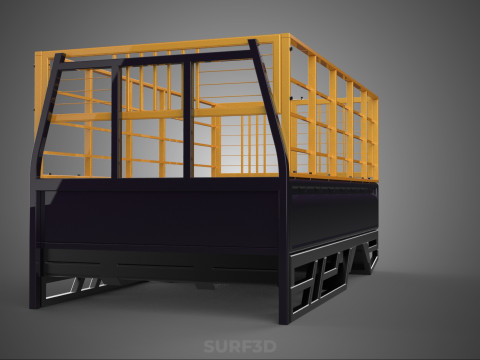 CARGO CAGE PICKUP TRUCK TRANSPORT DELIVERY LOGISTICS COMMERCIAL 3D Model