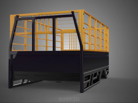 CARGO CAGE PICKUP TRUCK TRANSPORT DELIVERY LOGISTICS COMMERCIAL 3D Model
