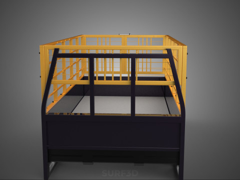 CARGO CAGE PICKUP TRUCK TRANSPORT DELIVERY LOGISTICS COMMERCIAL 3D Model
