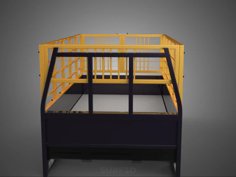 CARGO CAGE PICKUP TRUCK TRANSPORT DELIVERY LOGISTICS COMMERCIAL 3D Model