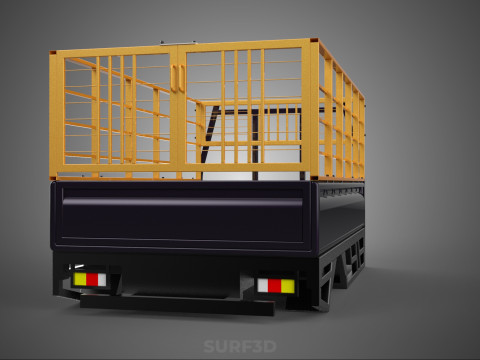 CARGO CAGE PICKUP TRUCK TRANSPORT DELIVERY LOGISTICS COMMERCIAL 3D Model