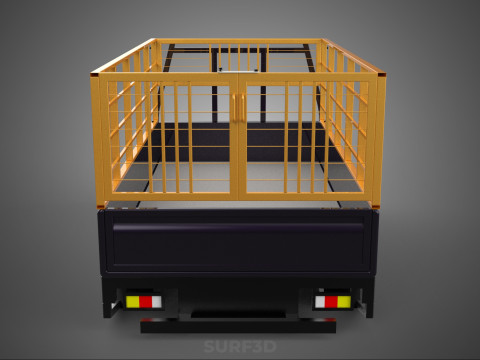 CARGO CAGE PICKUP TRUCK TRANSPORT DELIVERY LOGISTICS COMMERCIAL 3D Model