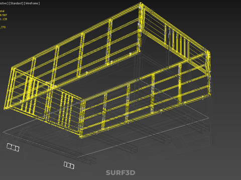 CARGO CAGE PICKUP TRUCK TRANSPORT DELIVERY LOGISTICS COMMERCIAL 3D Model