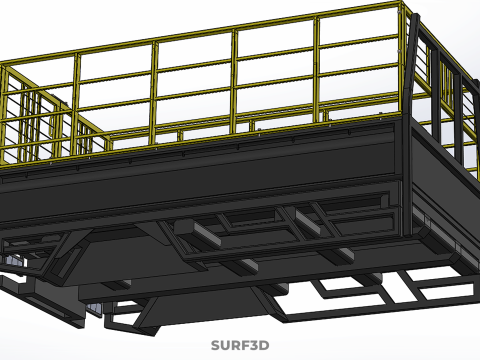 CARGO CAGE PICKUP TRUCK TRANSPORT DELIVERY LOGISTICS COMMERCIAL 3D Model