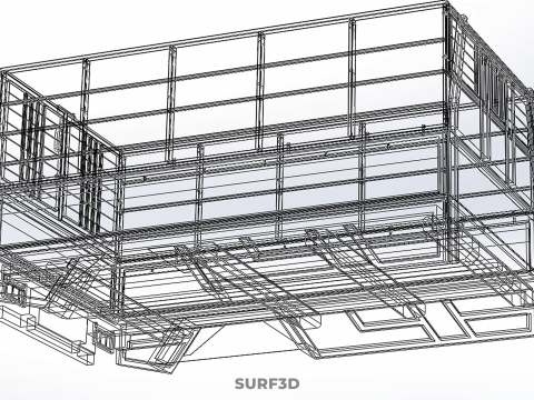 CARGO CAGE PICKUP TRUCK TRANSPORT DELIVERY LOGISTICS COMMERCIAL 3D Model