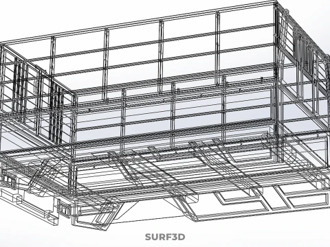 CARGO CAGE PICKUP TRUCK TRANSPORT DELIVERY LOGISTICS COMMERCIAL 3D Model