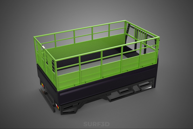 TRAY UTE PICKUP CAGE FLATBED TRUCK CARGO WAGON VAN LORRY BAKKIE 3D Model .c4d .max .obj .3ds .fbx .stl .blend