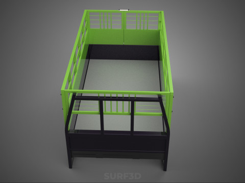TRAY UTE PICKUP CAGE FLATBED TRUCK CARGO WAGON VAN LORRY BAKKIE 3D Model