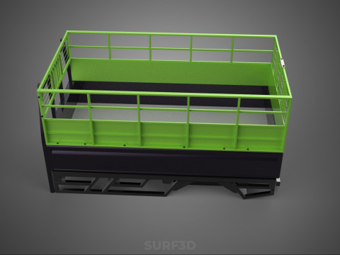 TRAY UTE PICKUP CAGE FLATBED TRUCK CARGO WAGON VAN LORRY BAKKIE 3D Model