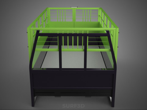 TRAY UTE PICKUP CAGE FLATBED TRUCK CARGO WAGON VAN LORRY BAKKIE 3D Model
