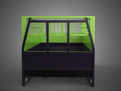 TRAY UTE PICKUP CAGE FLATBED TRUCK CARGO WAGON VAN LORRY BAKKIE 3D Model