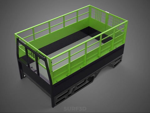 TRAY UTE PICKUP CAGE FLATBED TRUCK CARGO WAGON VAN LORRY BAKKIE 3D Model