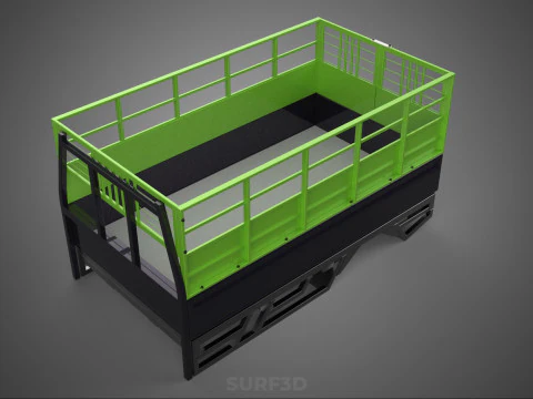 TRAY UTE PICKUP CAGE FLATBED TRUCK CARGO WAGON VAN LORRY BAKKIE 3D Model