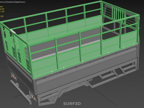 TRAY UTE PICKUP CAGE FLATBED TRUCK CARGO WAGON VAN LORRY BAKKIE 3D Model