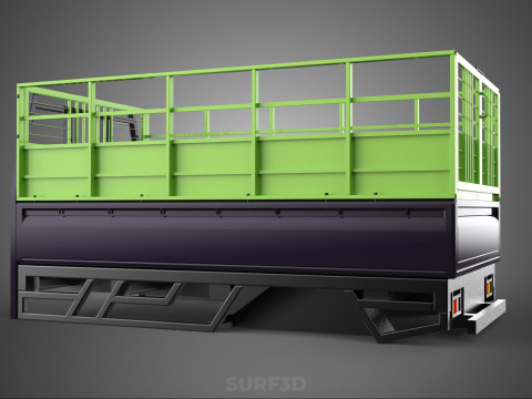 TRAY UTE PICKUP CAGE FLATBED TRUCK CARGO WAGON VAN LORRY BAKKIE 3D Model