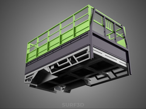 TRAY UTE PICKUP CAGE FLATBED TRUCK CARGO WAGON VAN LORRY BAKKIE 3D Model