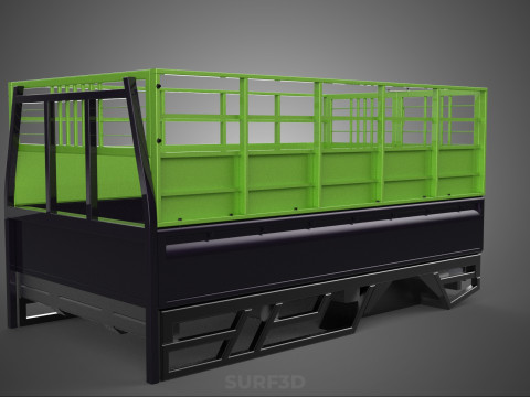 TRAY UTE PICKUP CAGE FLATBED TRUCK CARGO WAGON VAN LORRY BAKKIE 3D Model