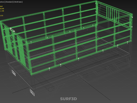 TRAY UTE PICKUP CAGE FLATBED TRUCK CARGO WAGON VAN LORRY BAKKIE 3D Model