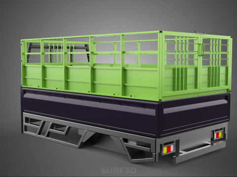 TRAY UTE PICKUP CAGE FLATBED TRUCK CARGO WAGON VAN LORRY BAKKIE 3D Model