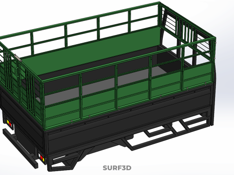 TRAY UTE PICKUP CAGE FLATBED TRUCK CARGO WAGON VAN LORRY BAKKIE 3D Model