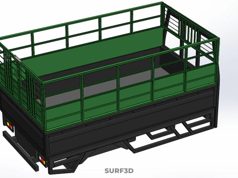 TRAY UTE PICKUP CAGE FLATBED TRUCK CARGO WAGON VAN LORRY BAKKIE 3D Model