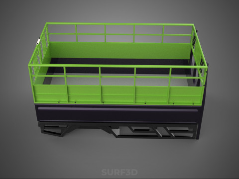 TRAY UTE PICKUP CAGE FLATBED TRUCK CARGO WAGON VAN LORRY BAKKIE 3D Model