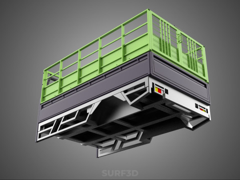 TRAY UTE PICKUP CAGE FLATBED TRUCK CARGO WAGON VAN LORRY BAKKIE 3D Model