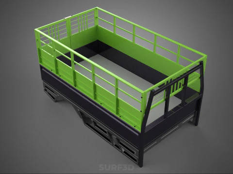 TRAY UTE PICKUP CAGE FLATBED TRUCK CARGO WAGON VAN LORRY BAKKIE 3D Model