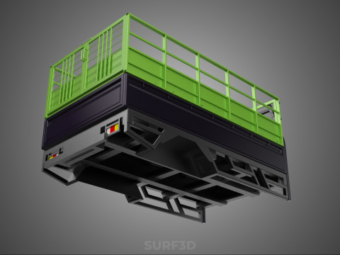 TRAY UTE PICKUP CAGE FLATBED TRUCK CARGO WAGON VAN LORRY BAKKIE 3D Model