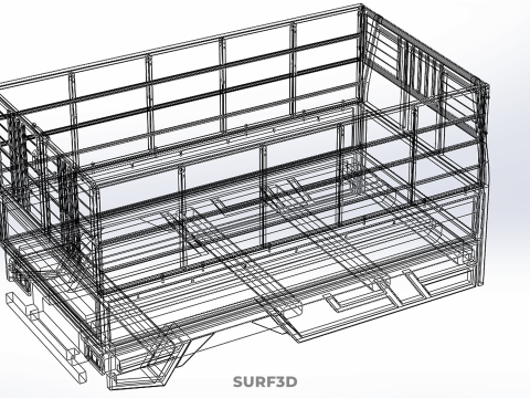 TRAY UTE PICKUP CAGE FLATBED TRUCK CARGO WAGON VAN LORRY BAKKIE 3D Model