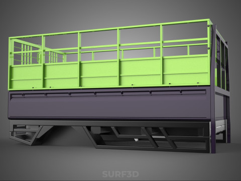 TRAY UTE PICKUP CAGE FLATBED TRUCK CARGO WAGON VAN LORRY BAKKIE 3D Model