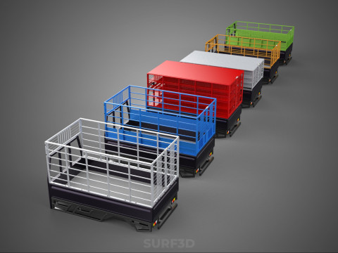 COLLECTION CAGE BAKKIE UTE PICKUP TRUCK TRANSPORT DELIVERY CARGO 3D 모델