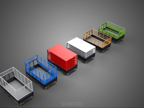 COLLECTION CAGE BAKKIE UTE PICKUP TRUCK TRANSPORT DELIVERY CARGO 3D Model