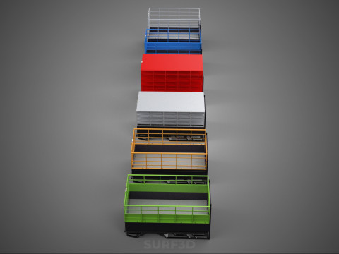COLLECTION CAGE BAKKIE UTE PICKUP TRUCK TRANSPORT DELIVERY CARGO 3D Model