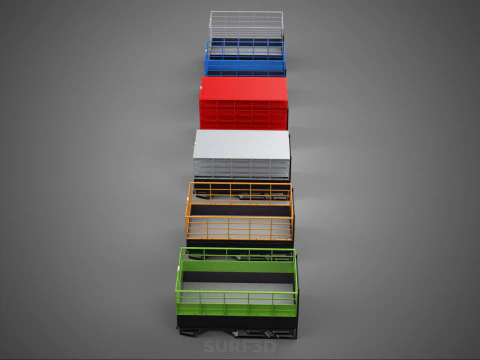 COLLECTION CAGE BAKKIE UTE PICKUP TRUCK TRANSPORT DELIVERY CARGO 3D Model