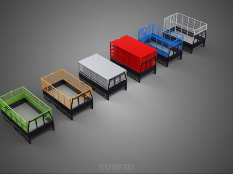 COLLECTION CAGE BAKKIE UTE PICKUP TRUCK TRANSPORT DELIVERY CARGO 3D Model