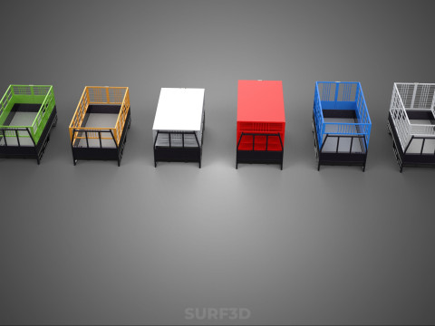 COLLECTION CAGE BAKKIE UTE PICKUP TRUCK TRANSPORT DELIVERY CARGO 3D Model