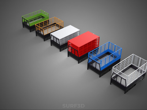 COLLECTION CAGE BAKKIE UTE PICKUP TRUCK TRANSPORT DELIVERY CARGO 3D Model