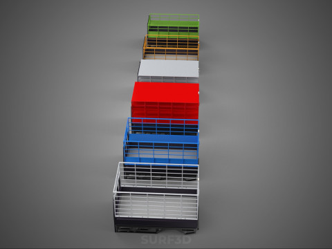 COLLECTION CAGE BAKKIE UTE PICKUP TRUCK TRANSPORT DELIVERY CARGO 3D Model