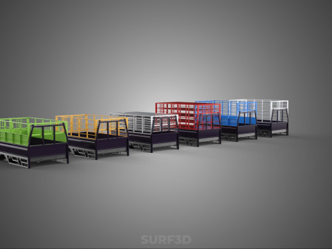 COLLECTION CAGE BAKKIE UTE PICKUP TRUCK TRANSPORT DELIVERY CARGO 3D Model