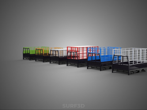 COLLECTION CAGE BAKKIE UTE PICKUP TRUCK TRANSPORT DELIVERY CARGO 3D Model