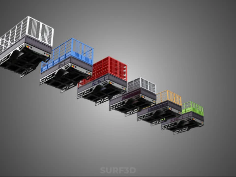 COLLECTION CAGE BAKKIE UTE PICKUP TRUCK TRANSPORT DELIVERY CARGO 3D Model