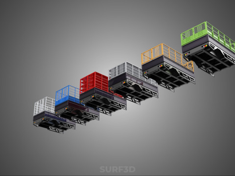 COLLECTION CAGE BAKKIE UTE PICKUP TRUCK TRANSPORT DELIVERY CARGO 3D Model
