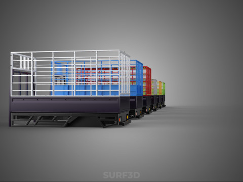 COLLECTION CAGE BAKKIE UTE PICKUP TRUCK TRANSPORT DELIVERY CARGO 3D Model
