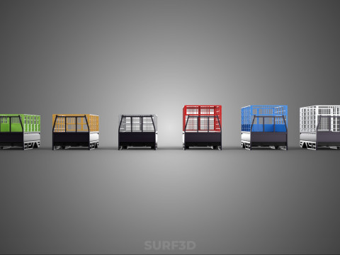 COLLECTION CAGE BAKKIE UTE PICKUP TRUCK TRANSPORT DELIVERY CARGO 3D Model