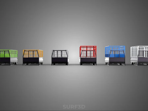 COLLECTION CAGE BAKKIE UTE PICKUP TRUCK TRANSPORT DELIVERY CARGO 3D Model